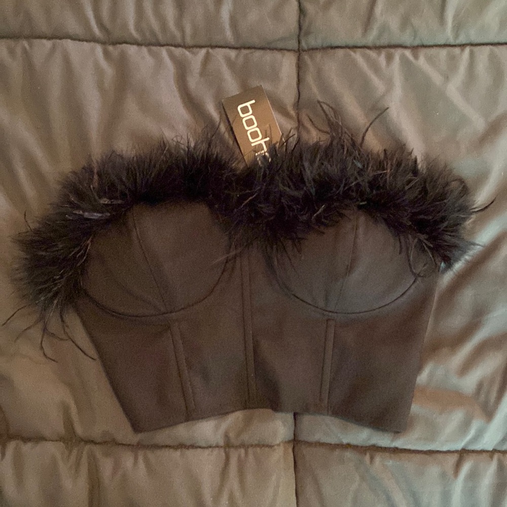 Feather Crop Bustier Top